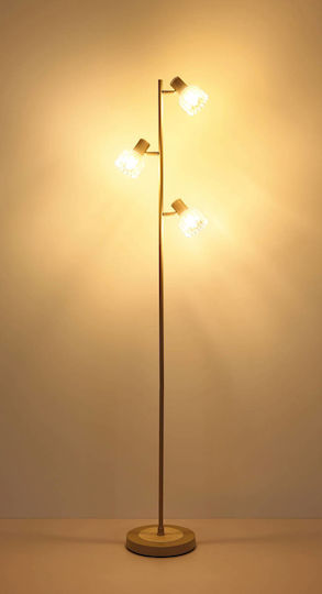 Globo Lighting Φωτιστικό Δαπέδου Υ154xΜ28εκ. με Ντουί για Λαμπτήρα E14 Μπεζ