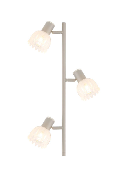Globo Lighting Floor Lamp Height 154cm with Lamp Bulb Base E14 Beige