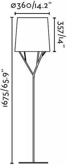 Faro Barcelona Tree Stehlampe Höhe 167,5x36cm mit Lampenbirnensockel E27 Weiß