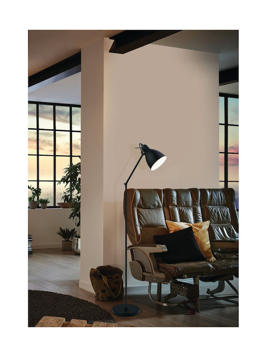 Eglo Priddy Vintage Floor Lamp H137xW23cm. with Socket for Bulb E27 Black