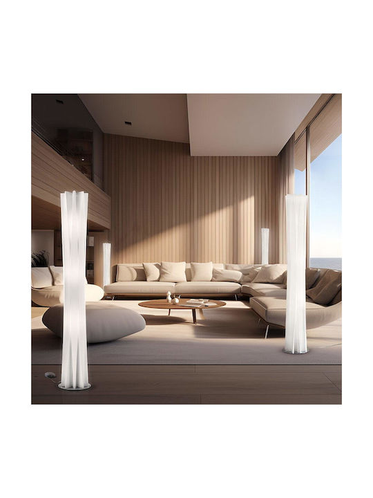 Slamp Bach XL Подова Лампа В161xД31.5см. с Цокъл за Крушка E27 Бял