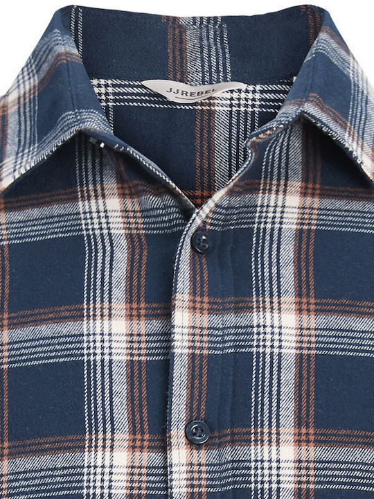 Long Sleeve Checked Shirt Navyblazer