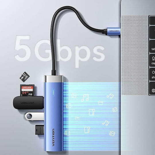 Vention USB-C Docking Station με HDMI 4K PD Μπλε (TGESB)