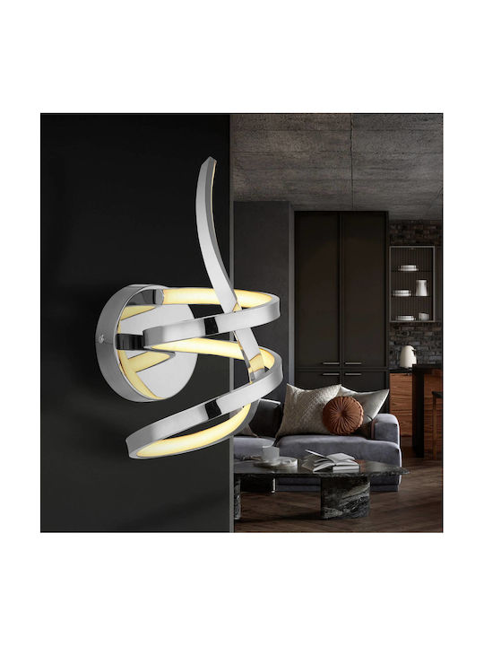 Globo Lighting Φωτιστικό Τοίχου με Ενσωματωμένο LED και Θερμό Λευκό Φως Ασημί 20x35εκ.