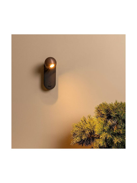 Lucide Lightning Montana Leuchte Wand mit Integrierter LED und Einstellbares Weißes Licht Braun 6cm