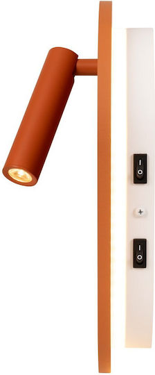 Lucide Lightning Carmino Φωτιστικό Τοίχου με Ενσωματωμένο LED και Θερμό Λευκό Φως Πορτοκαλί 18.4εκ.