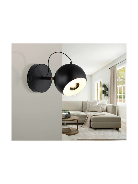 Globo Lighting Φωτιστικό Τοίχου με Ενσωματωμένο LED και Θερμό Λευκό Φως Μαύρο