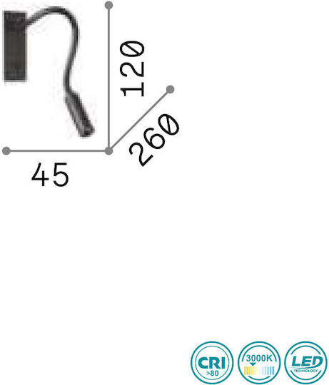 Ideal Lux Io Fi Modern Lamp Wall with Integrated LED and Warm White Light 26x4.5cm