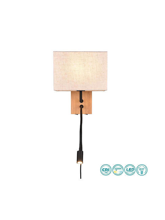 Trio Lighting Модерен Осветително тяло За стена с фасунга E27 и ключ Черен 30x25см.