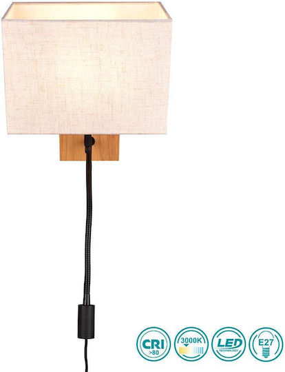 Trio Lighting Modern Lamp Wall with Socket E27 and Switch Black 30x25cm
