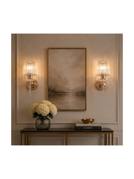 Artekko Wall Lamp with E14 Rose Gold 20x20x27cm