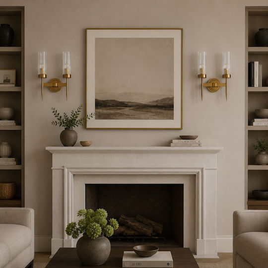 Artekko Wall Lamp Gold 25x25x40cm Artekko Wall Lamp Gold 25x25x40cm