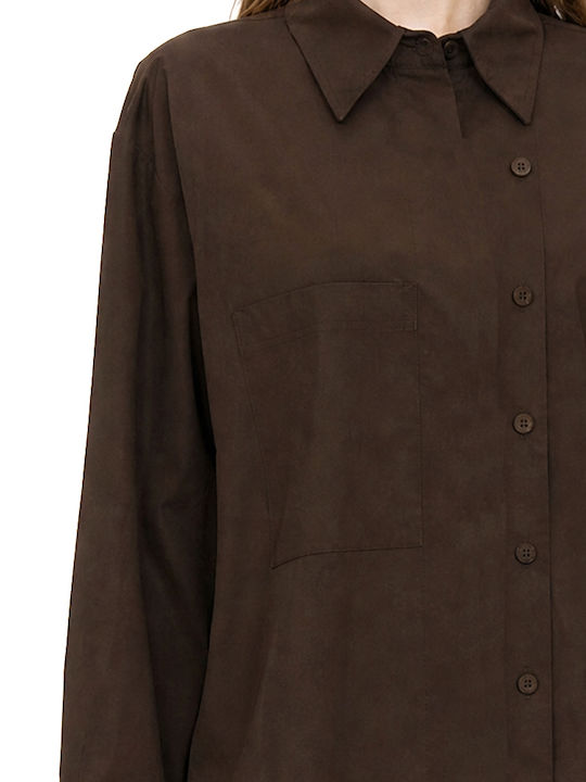 Long Sleeve Women's Shirt Brown