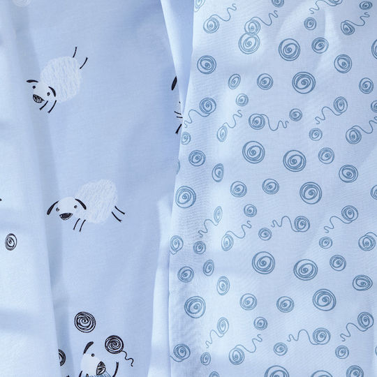 Kentia Set Baby Crib Sheets Cotton Prova Light Blue 120x170cm 3pcs