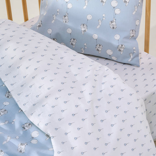 Kentia Kentia Baby Bettbezug Set mit Kissenbezug Hellblau 100x140cm Kentia Kentia Baby Bettbezug Set mit Kissenbezug Hellblau 100x140cm