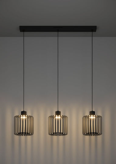 Eglo Κρεμαστό Φωτιστικό Μαύρο LED Ράγα 90x20x110εκ.
