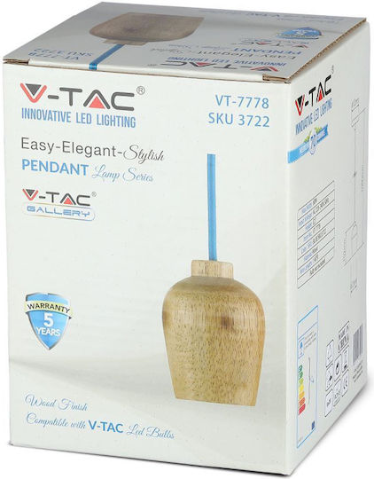V-TAC Pendant Light Blue with Socket E27