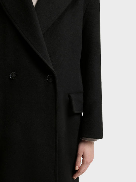 Palton de damă Black cu nasturi