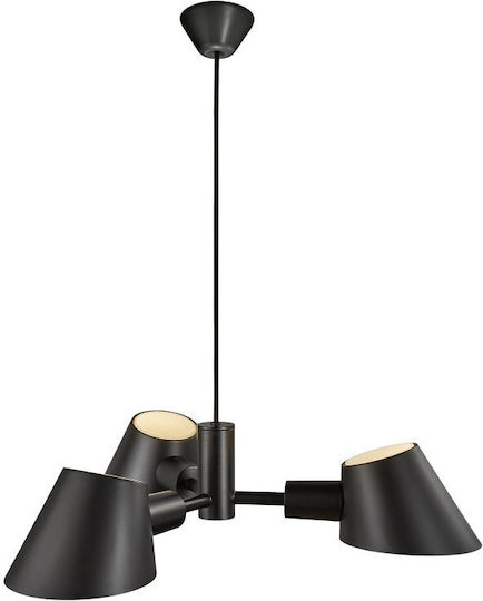Nordlux Stay Hängelampe Schwarz Glocke mit Fassung E27 60x12x300cm.