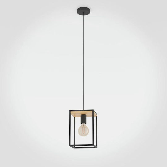 Eglo Libertad Κρεμαστό Φωτιστικό Μαύρο με Ντουί E27 18x18x24εκ.