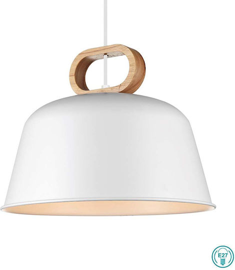 Viokef Clip Pendant Light White Bell with Socket E27 33cm
