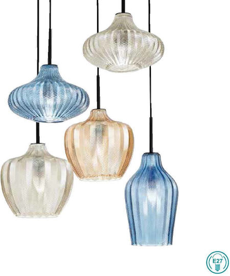 Fabas Luce Olbia Pendant Light Multicolour for 5 Bulbs E27 50cm