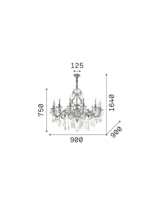 Ideal Lux Gioconda SP12 Candelabru 12xE14 cu Lumânări Auriu 164960