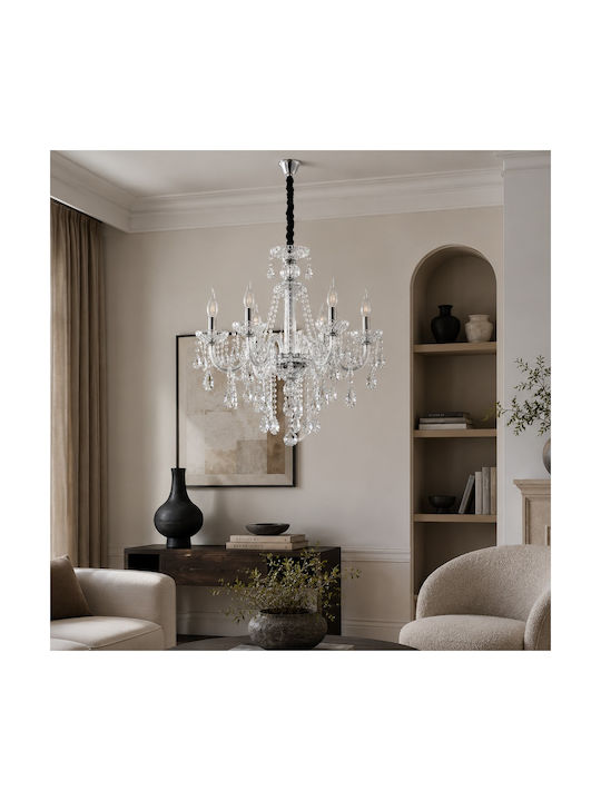 Artekko Kronleuchter mit Kristallen Transparent 023-3021