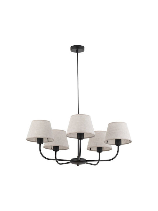 TK Lighting Chicago Πολυέλαιος 5xE27 Ø68cm με Καπέλα Μπεζ 3989