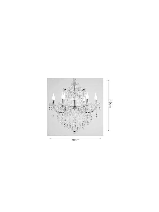 Inlight Kronleuchter 6xE14 mit Kristallen Transparent 5244-6-ΟΞΥΝΤΕ