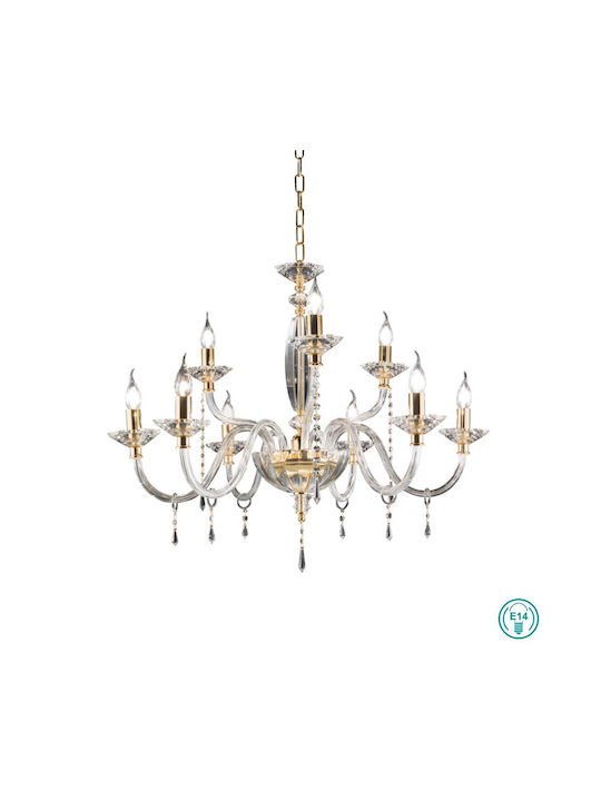 Ondaluce Chandelier Candlestick 9xE14 Gold LP.FIAMMA/9