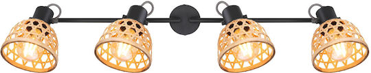 Globo Lighting Wenna Spot mit 4 Lichtern und mit Fassung E27 in Beige Farbe