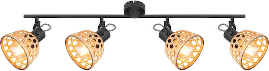 Globo Lighting Wenna Spot mit 4 Lichtern und mit Fassung E27 in Beige Farbe