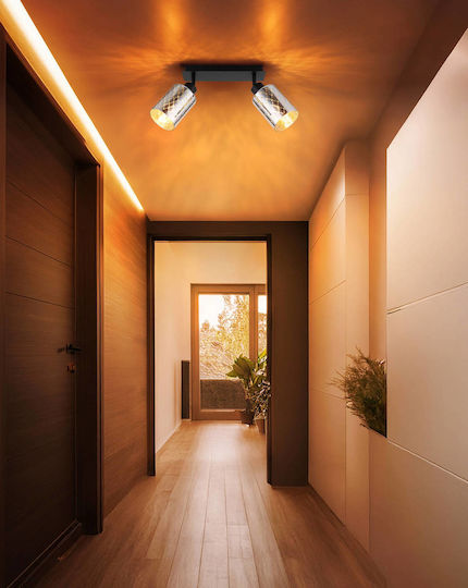 Globo Lighting Διπλό Σποτ με Ντουί E27 σε Μαύρο Χρώμα