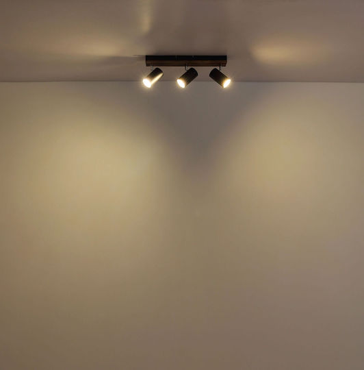 Globo Lighting Kayden Τριπλό Σποτ με Ντουί GU10 σε Μαύρο Χρώμα