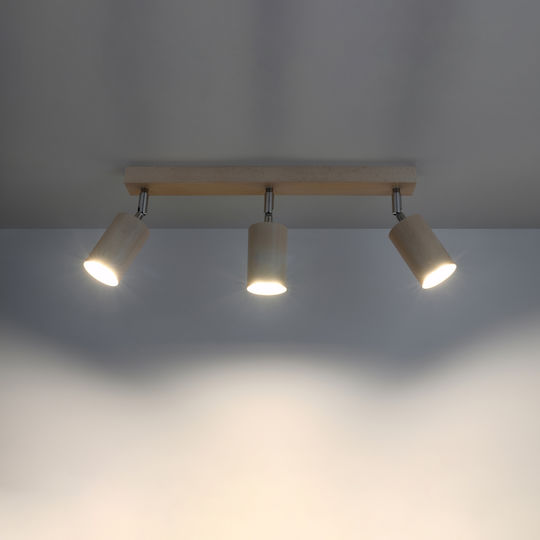 Sollux Berge Dreifach Spot mit Fassung GU10 in Beige Farbe