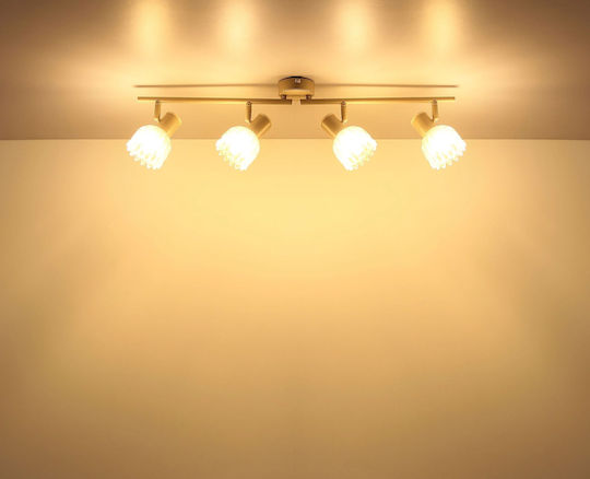 Globo Lighting Σποτ με 4 Φώτα και με Ντουί E14 σε Μπεζ Χρώμα