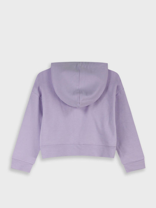Kinder-Sweatshirt Strickjacke mit Kapuze Flieder