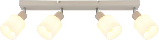 Globo Lighting Σποτ με 4 Φώτα και με Ντουί E14 σε Μπεζ Χρώμα