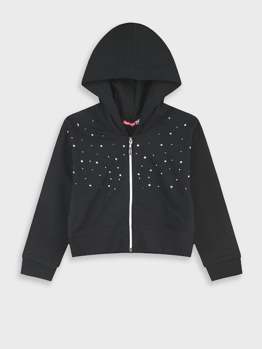 Kinder-Sweatshirt Strickjacke mit Kapuze Flieder