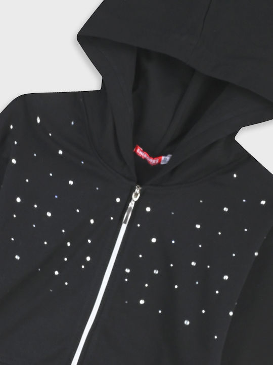 Kinder-Sweatshirt Strickjacke mit Kapuze Flieder