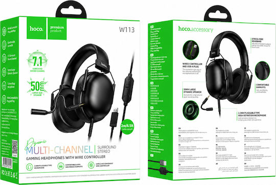 Hoco W113 Over Ear Gaming Headset με σύνδεση USB for PC
