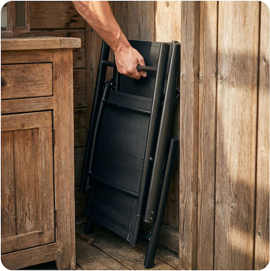 Καρέκλα Εξωτερικού Χώρου Μεταλλική Black 54x66x107εκ.