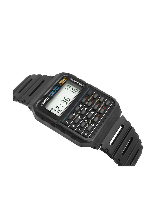 Casio Mini Calculator Digital Herrenuhr 12mm Batterie mit Rostfreier Stahlarmband