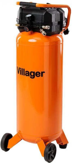 Villager Single-Phase Air Compressor with Power 2hp and Air Chamber 50lt