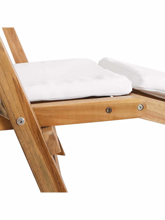 Double Wooden Deckchair with Pillow 152x60x94.5cm Double Wooden Deckchair with Pillow 152x60x94.5cm