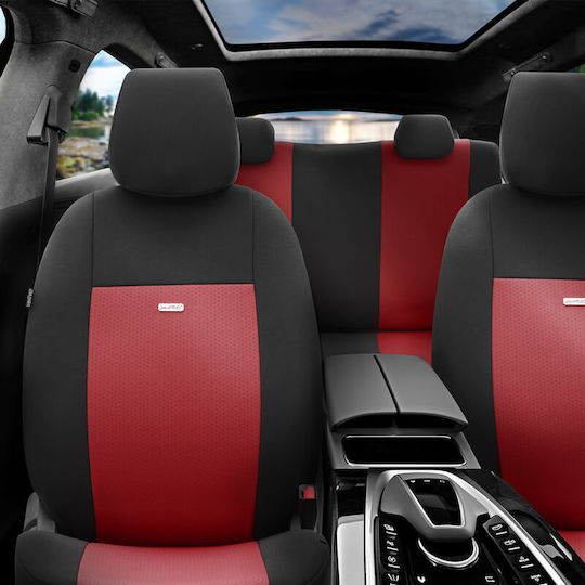 Car Seat Covers Otom Flex Design Universal Cotton Fabric Rachel Set Front Rear 10 Pieces Black Burgundy Flx-105