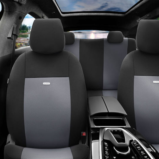 Car Seat Covers Otom Flex Design Universal Cotton Fabric Rachel Set Front Rear 10 Pieces Black Grey Flx-102