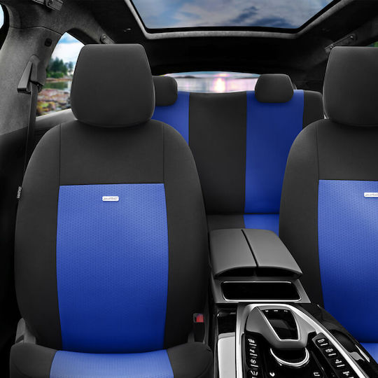 Car Seat Covers Otom Flex Design Universal Cotton Fabric Rachel Set Front Rear 10 Pieces Black Blue Flx-107