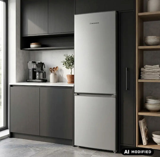Morris Combină frigorifică 270lt Total NoFrost Î186xL54.5xA62.5cm. Inox T73270DBN